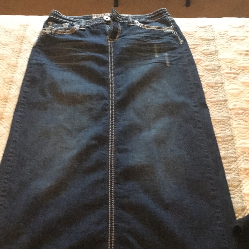 Hydraulic full length Jean skirt